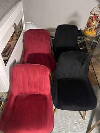 Juego de 4 Sillas Terciopelo