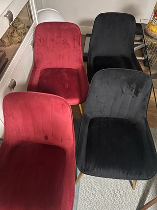 Juego de 4 Sillas Terciopelo