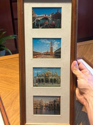 Set 3 Quadri Città Europee in Legno