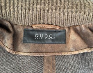 Chaqueta, tipo bomber, de piel Gucci Marrón