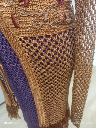 Chaqueta crochet larga