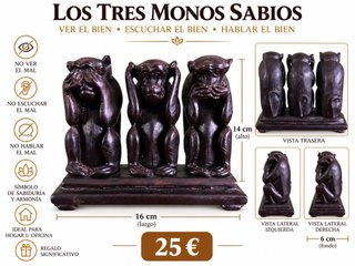 Las 3 Monas Sabias Decorativas