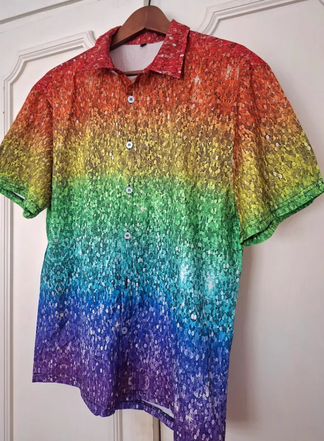 Camisa estampada estilo verano/festival talla L