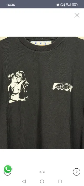 T-shirt Off-White nera con stampa