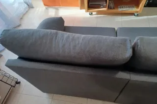 Sofá 3 plazas gris tela. 180cm