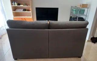 Sofá 3 plazas gris tela. 180cm