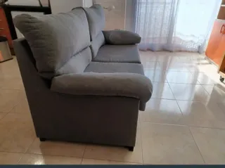 Sofá 3 plazas gris tela. 180cm