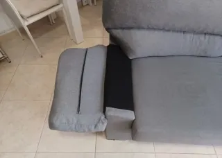Sofá 3 plazas gris tela. 180cm