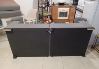 Sofá 3 plazas gris tela. 180cm