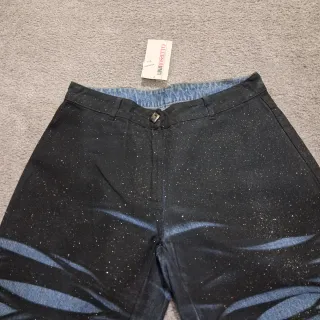 Rare Jeans Donna Vintage Wide Leg Stampa y2k