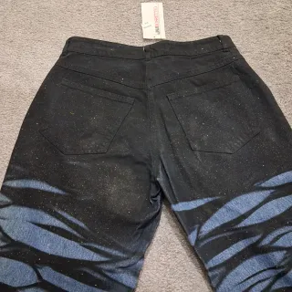 Rare Jeans Donna Vintage Wide Leg Stampa y2k