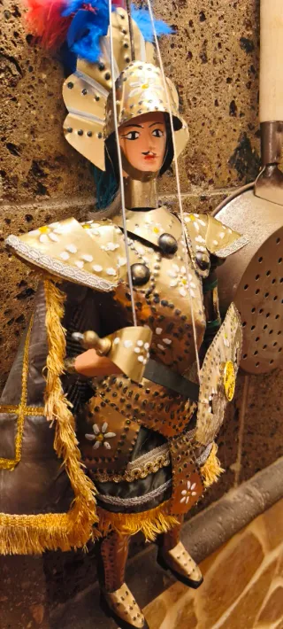 Marionetta Pupo Vintage Armatura Ottone Cm 60