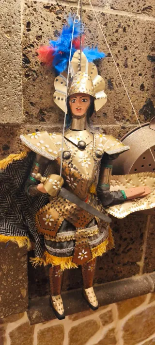 Marionetta Pupo Vintage Armatura Ottone Cm 60