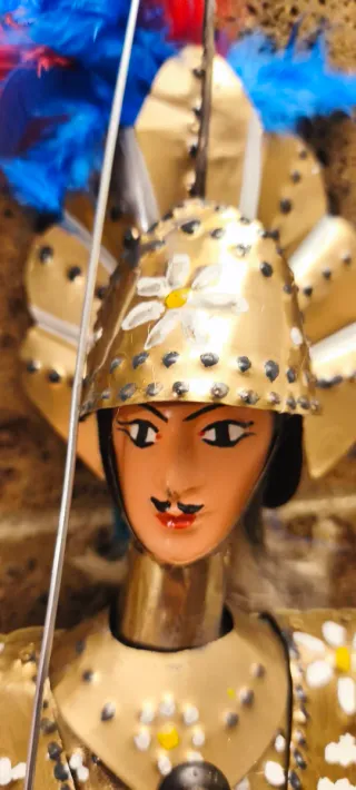 Marionetta Pupo Vintage Armatura Ottone Cm 60