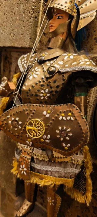 Marionetta Pupo Vintage Armatura Ottone Cm 60