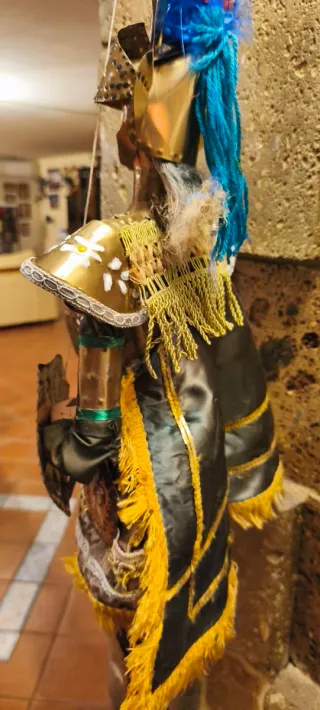 Marionetta Pupo Vintage Armatura Ottone Cm 60