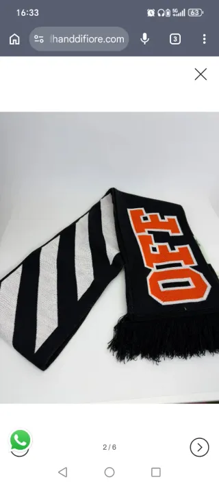 Sciarpa Off-White nera e arancione