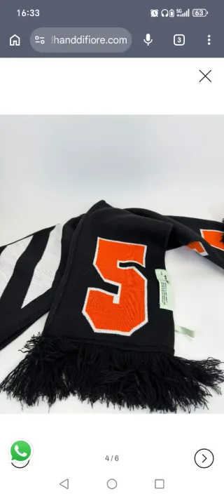 Sciarpa Off-White nera e arancione