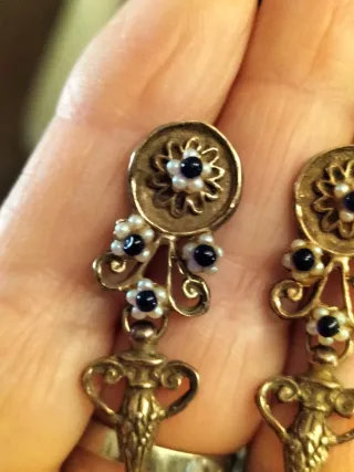 Orecchini vintage stile borbonico argento 925