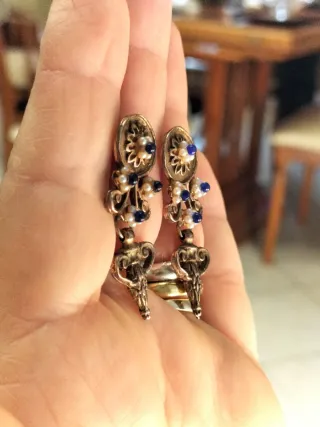 Orecchini vintage stile borbonico argento 925