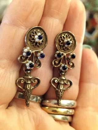 Orecchini vintage stile borbonico argento 925