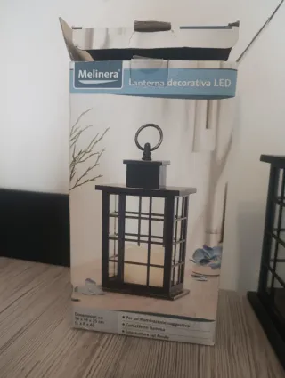 Farol decorativo Mellinera metal negro/dorado