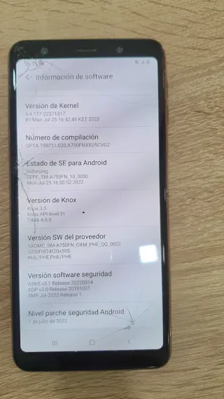 Móvil Samsung Galaxy A7 funciona pantalla rota