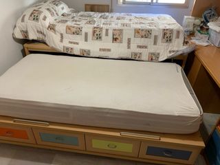 Cama nido madera con 2 camas y cajones