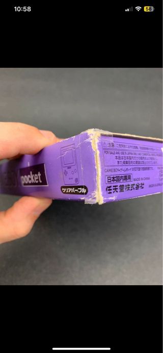 Gameboy Pocket Purple Clear en su caja original
