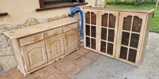 Vitrina Mueble Vintage 2 Piezas