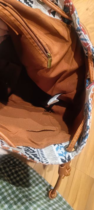 Mochila Mujer Marrón y Multicolor Nueva