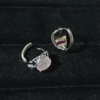 Pendientes Cuarzo Rosa Natural