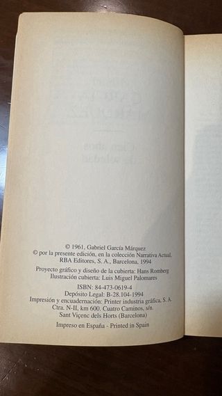 “CIEN AÑOS DE SOLEDAD” Gabriel Garcia Marquez
