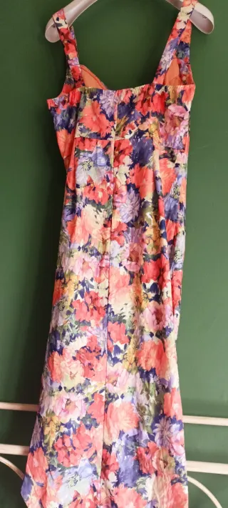 Vestido midi asimétrico multicolor