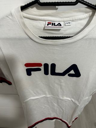 Camiseta Fila Mujer Blanca y Roja
