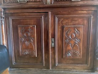 Mueble Comedor Antiguo Madera y Cristal