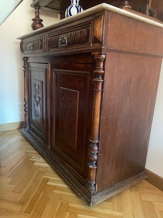 Mueble Comedor Antiguo Madera y Cristal