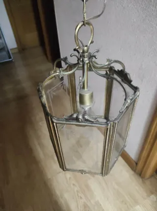 Lámpara de techo vintage cristal y metal