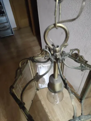 Lámpara de techo vintage cristal y metal