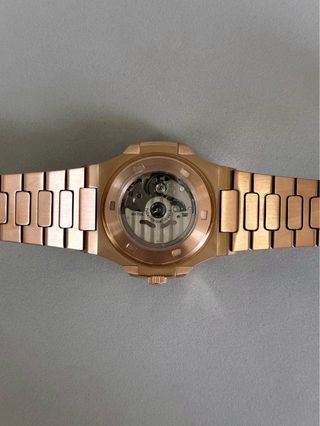 Seiko Mod Nautilus Rose Gold Automático Open Heart