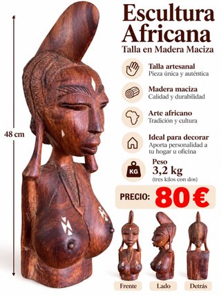 Figura decorativa de madera tallada