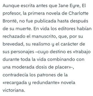 Libro: “EL PROFESOR” Charlotte Brontë