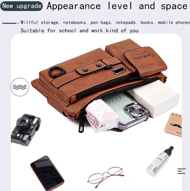 Borsa a tracolla CarlKimu unisex marrone