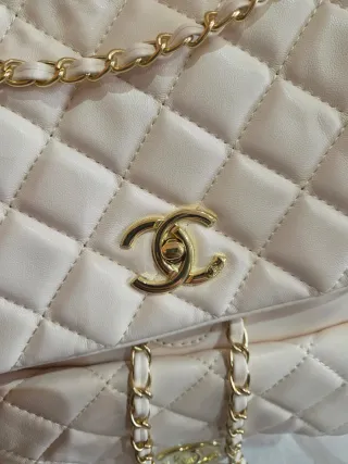 Mochila  C H A Beige Dorado