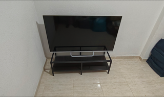 Mueble TV cristal negro 100cm | Moderno