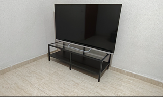 Mueble TV cristal negro 100cm | Moderno