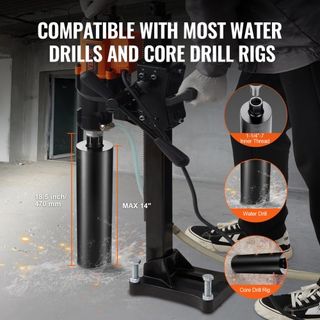 Broca de Núcleo de Diamante Húmedo de 10.8 cm, Brocas de Núcleo de Diamante Húmedo de 10.8 cm, Profundidad de Perforación de 35.6 cm, Broca de Núcleo de Concreto con Hoja de Sierra, Rosca Interna ...