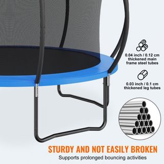 Trampolín de 12 pies, trampolín de 400 lbs con red de seguridad, escalera y poste curvado, trampolín de alta resistencia con tapiz de salto y acolchado de muelles, trampolines recreativos al aire ...