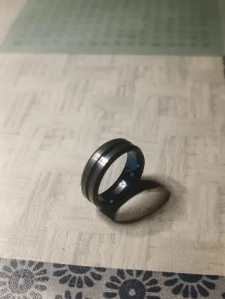 Anillo Tungsteno Azul y Gris