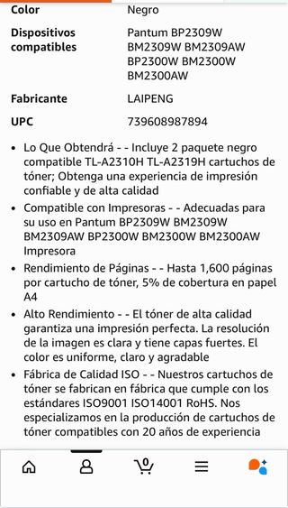 2 Cartuchos Tóner TL-A2319H LAIPENG